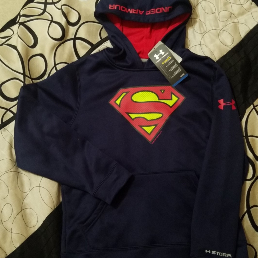 Under Armour Alter Ego Superman Hoodie YMD NWT